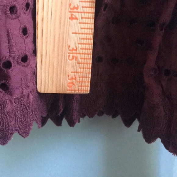 Adolfo Dominguez designer eyelet and lace plum dress Tie waist Feminine flirty 6 - Picture 12 of 14